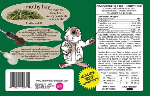 Sherwood - Guinea Pig Timothy Pellets - Measured