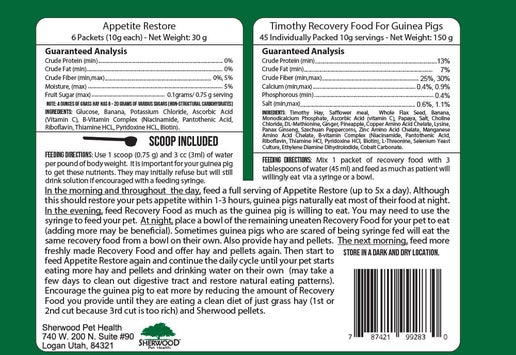 Sherwood - Recovery Food or Emergency Kit for Guinea Pigs